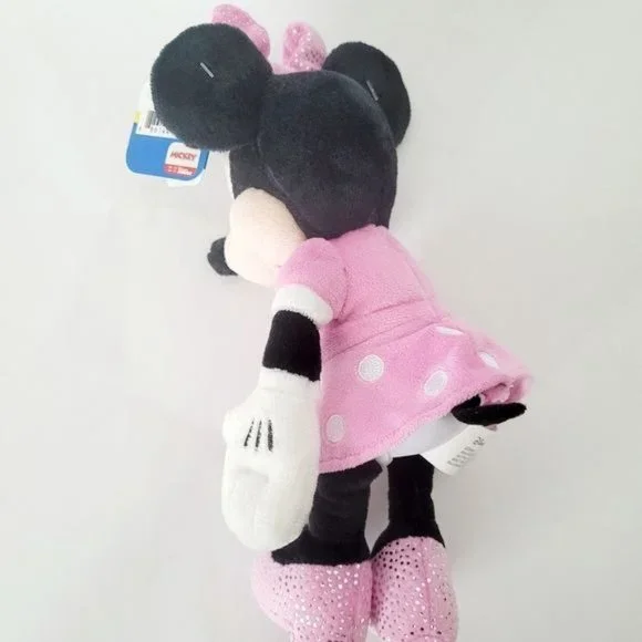Minnie Mouse DISNEY 10" Plush Stuffed Animal Pink Polka Dot Bling - Picture 8 of 9